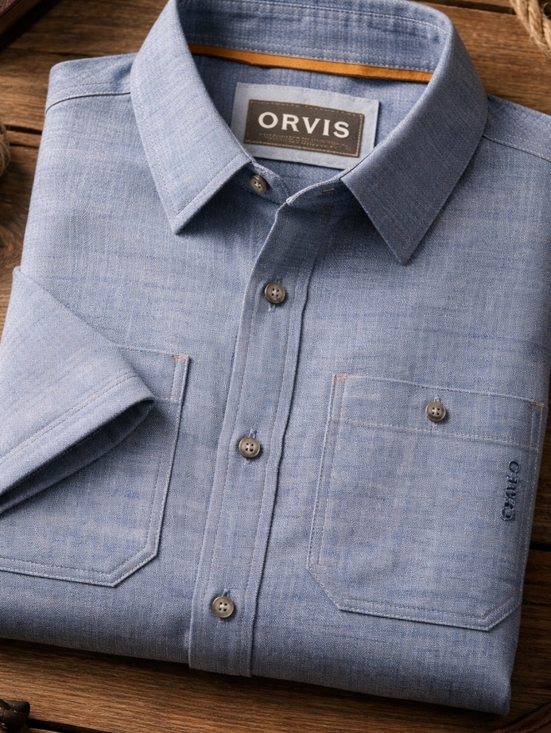 Orvis Other - Orvis Men's Shirt Small Tech Chambray Work Active Fit Trout Bum, Vented, Fishing